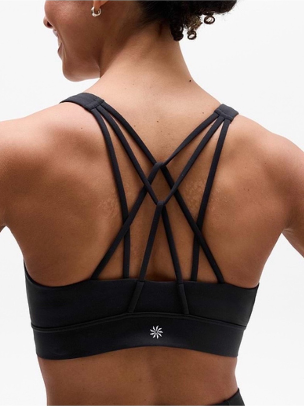 Women's Athleta Black Multi-Strap Sports Bra size Large
